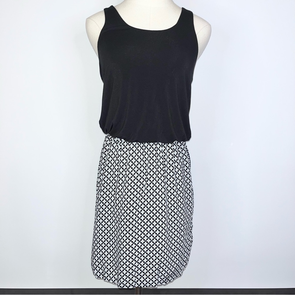 VICTORIA’S SECRET Black Floral Knit Racer Tank Fit & Flare Mini Dress Small